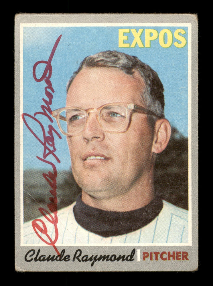 Claude Raymond Autographed 1970 Topps Card #268 Montreal Expos SKU #187747 - RSA