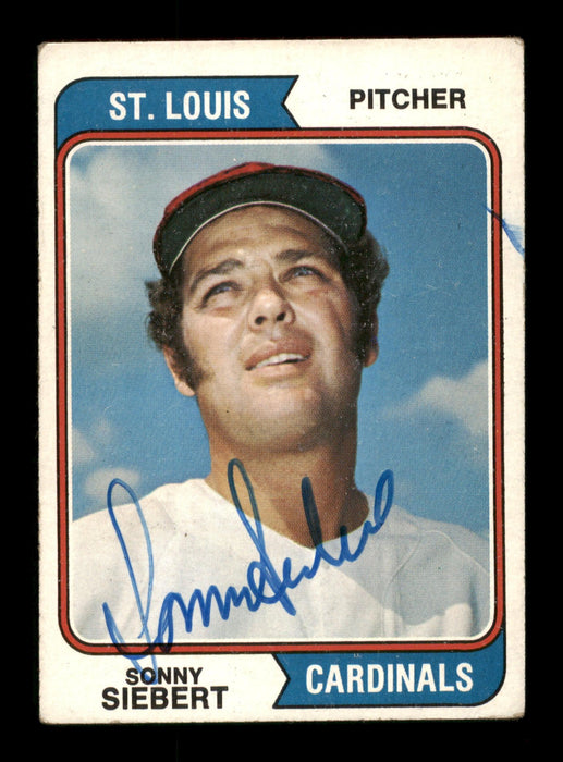 Sonny Siebert Autographed 1974 Topps Card #548 St. Louis Cardinals SKU #187770 - RSA