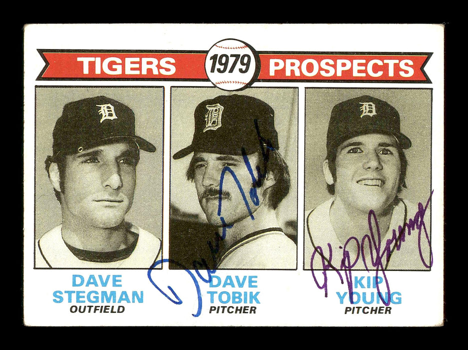 Dave Tobik & Kip Young Autographed 1979 Topps Rookie Card #706 Detroit Tigers SKU #178751 - RSA