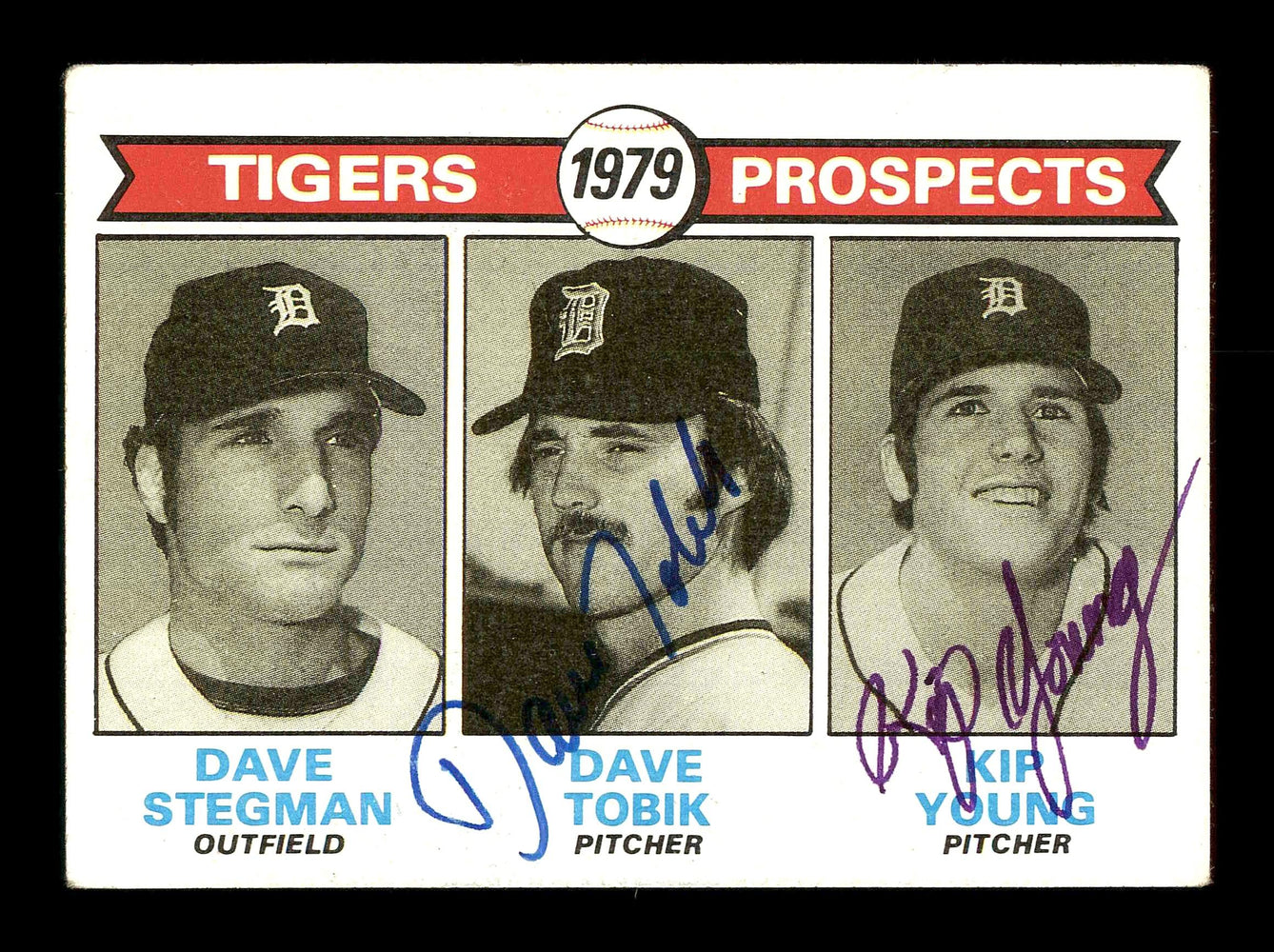 Dave Tobik & Kip Young Autographed 1979 Topps Rookie Card #706 Detroit Tigers SKU #178752 - RSA