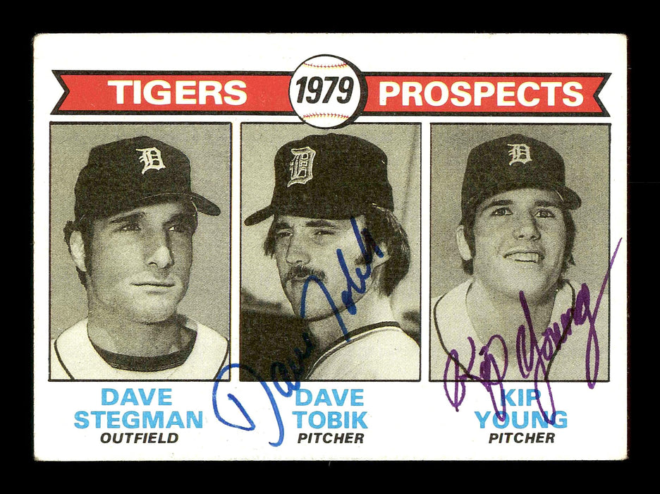 Dave Tobik & Kip Young Autographed 1979 Topps Rookie Card #706 Detroit Tigers SKU #178752 - RSA