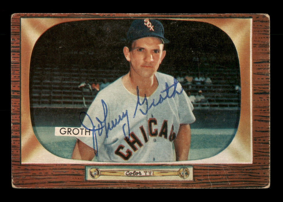 Johnny Groth Autographed 1955 Bowman Card #117 Chicago White Sox SKU #187859 - RSA