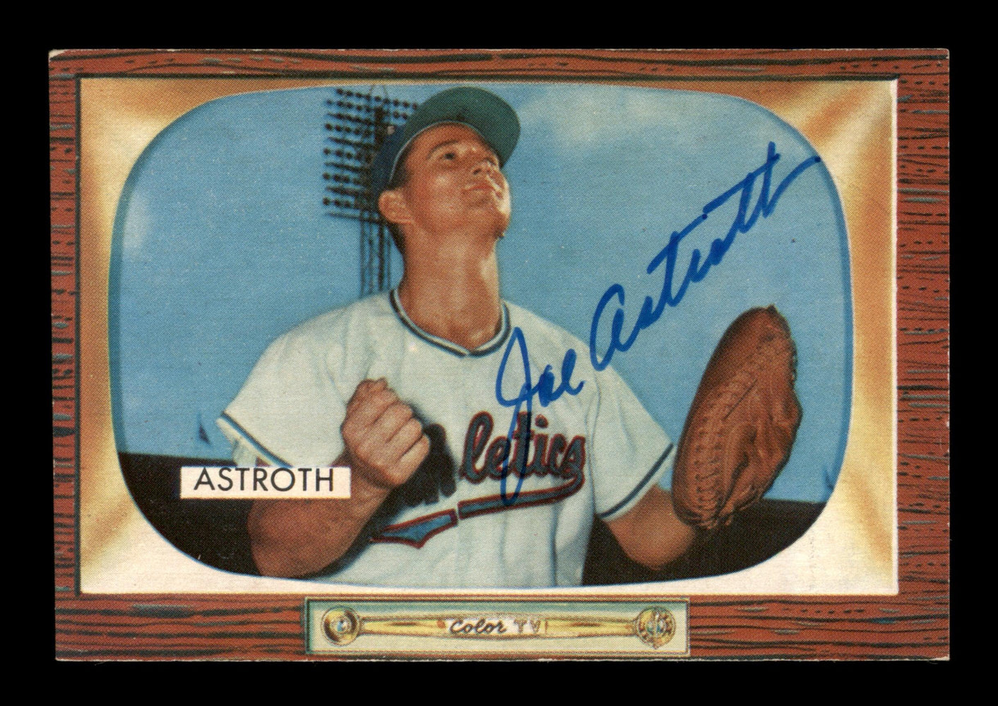 Joe Astroth Autographed 1955 Bowman Card #119 Kansas City A's SKU #187868 - RSA