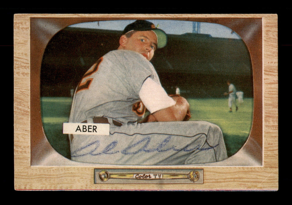 Al Aber Autographed 1955 Bowman Card #24 Detroit Tigers SKU #187889 - RSA