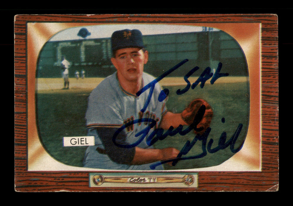 Paul Giel Autographed 1955 Bowman Card #125 New York Giants "To Sal" SKU #187900 - RSA