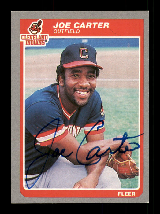 Joe Carter Autographed 1985 Fleer Card #443 Cleveland Indians SKU #187915 - RSA
