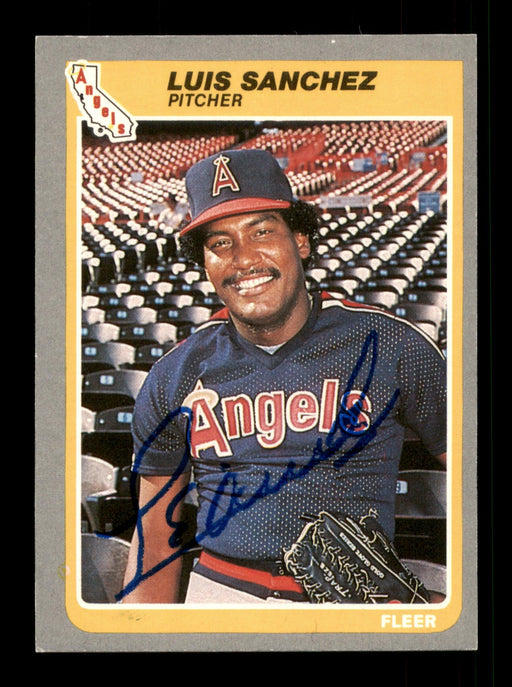 Luis Sanchez Autographed 1985 Fleer Card #310 California Angels SKU #187945 - RSA