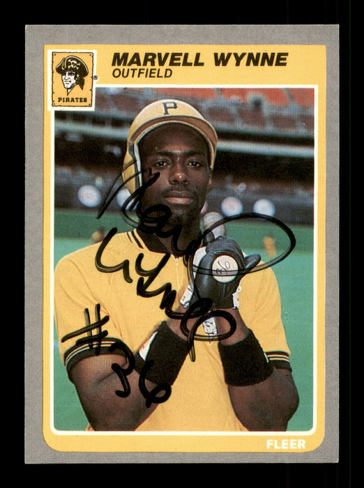 Marvell Wynne Autographed 1985 Fleer Card #481 Pittsburgh Pirates SKU #187949 - RSA
