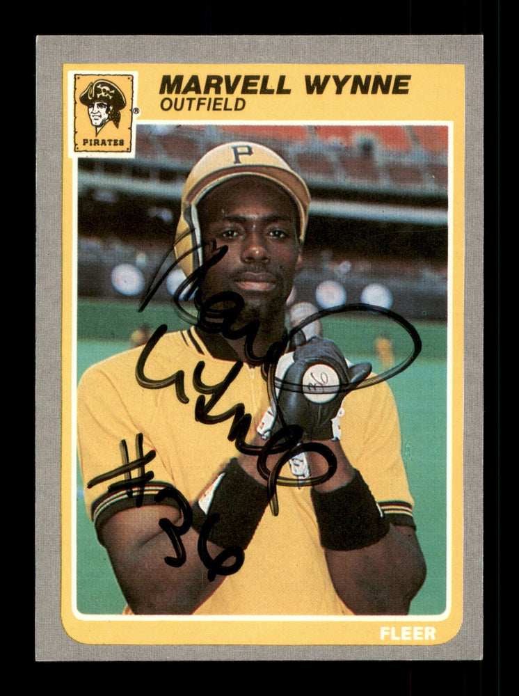 Marvell Wynne Autographed 1985 Fleer Card #481 Pittsburgh Pirates SKU #187949 - RSA