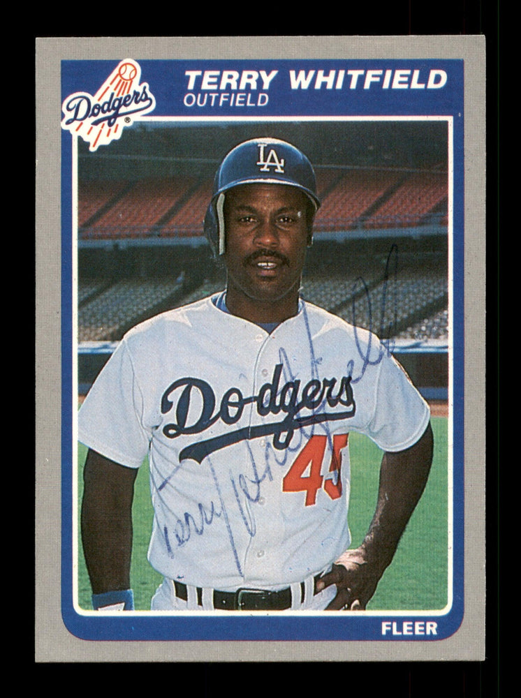 Terry Whitfield Autographed 1985 Fleer Card #389 Los Angeles Dodgers SKU #187950 - RSA