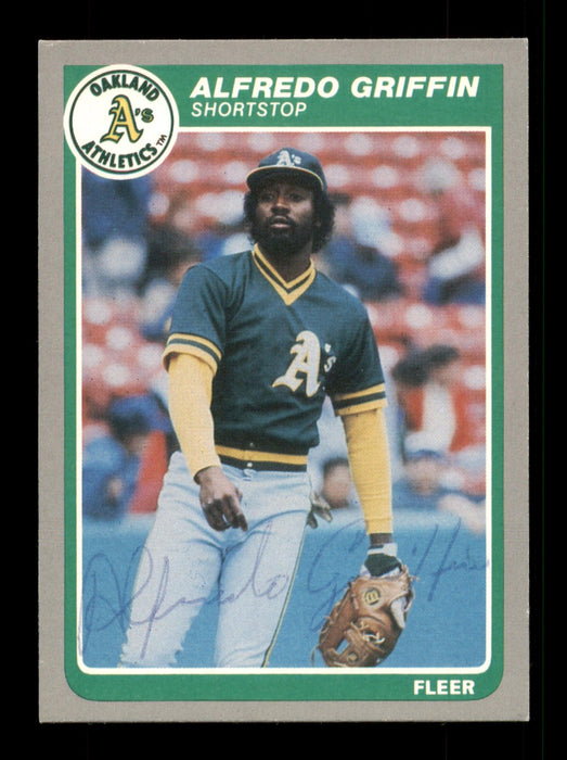 Alfredo Griffin Autographed 1985 Fleer Update Card #U-47 Oakland A's SKU #187982 - RSA