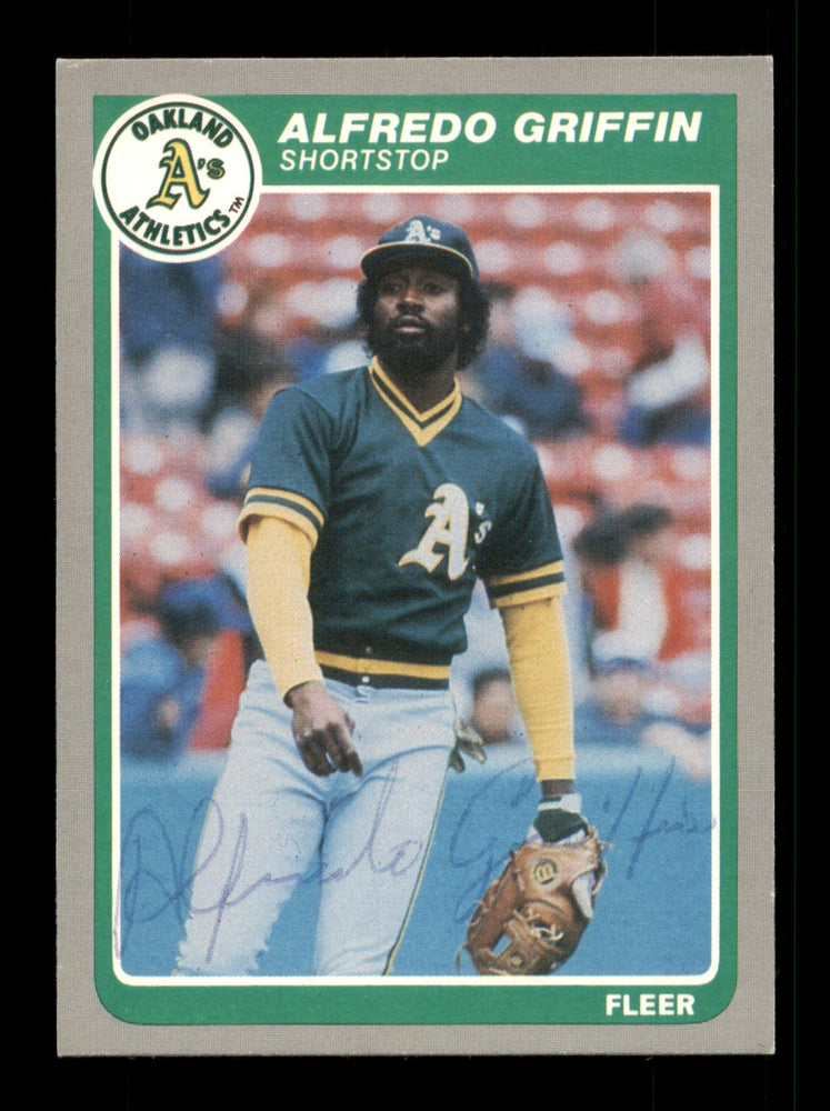 Alfredo Griffin Autographed 1985 Fleer Update Card #U-47 Oakland A's SKU #187982 - RSA