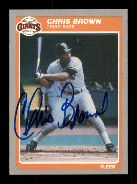 Chris Brown Autographed 1985 Fleer Update Rookie Card #U-11 San Francisco Giants SKU #187991 - RSA
