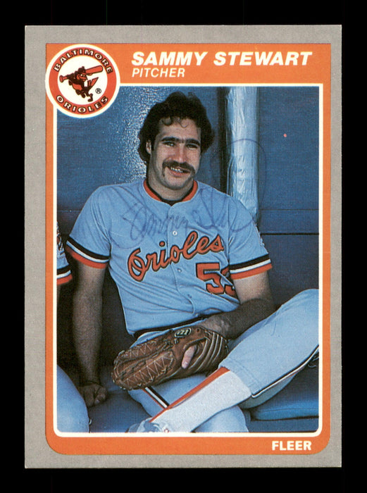 Sammy Stewart Autographed 1985 Fleer Card #192 Baltimore Orioles SKU #188025 - RSA