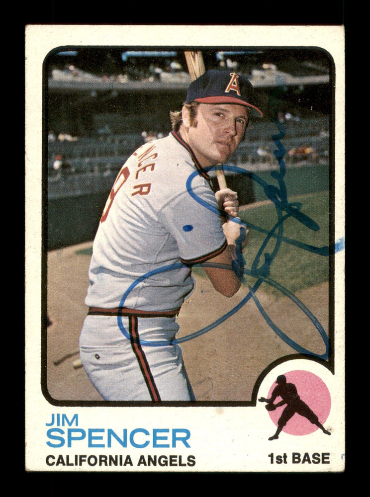 Jim Spencer Autographed 1973 Topps Card #319 California Angels SKU #188032 - RSA