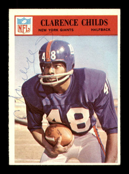 Clarence Childs Autographed 1966 Philadelphia Card #121 New York Giants SKU #188047 - RSA