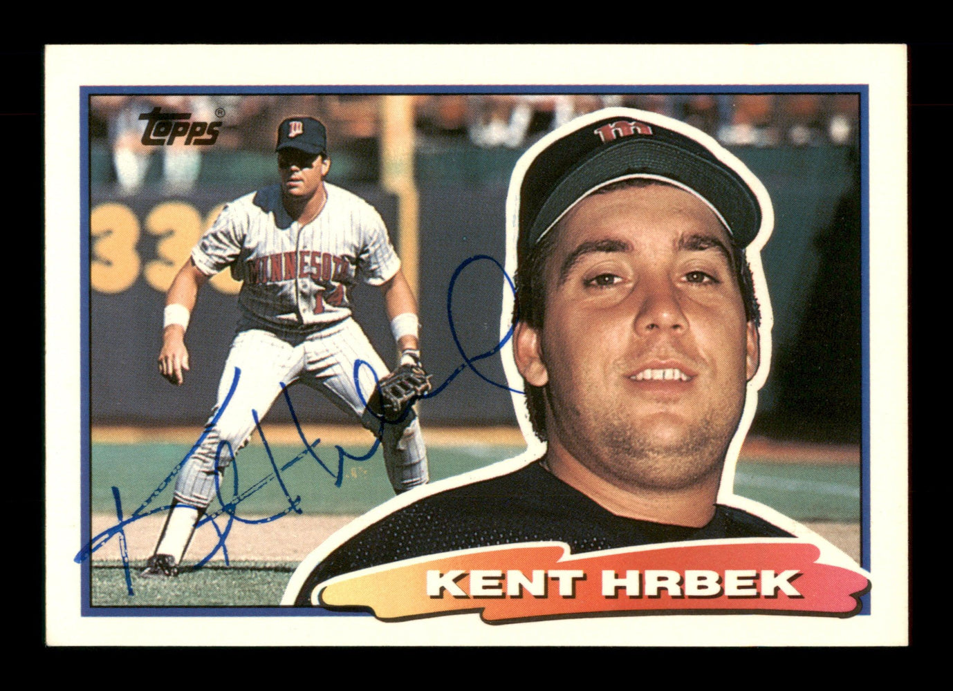Kent Hrbek Autographed 1988 Topps Big Card #84 Minnesota Twins SKU
