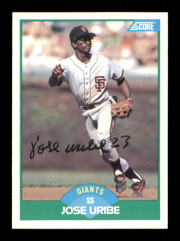 Jose Uribe Autographed 1989 Score Card #56 San Francisco Giants SKU #188220 - RSA