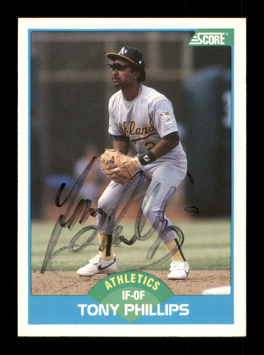 Tony Phillips Autographed 1989 Score Card #156 Oakland A's SKU #188232 - RSA