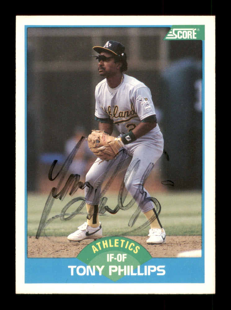 Tony Phillips Autographed 1989 Score Card #156 Oakland A's SKU #188232 - RSA