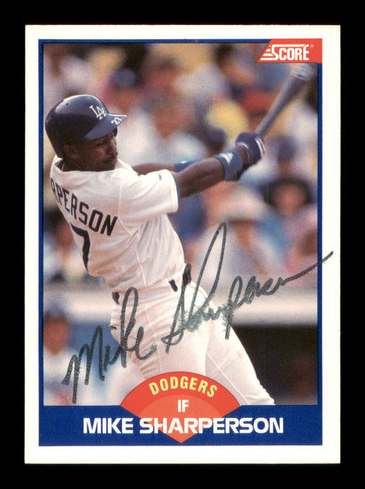 Mike Sharperson Autographed 1989 Score Card #602 Los Angeles Dodgers SKU #188275 - RSA