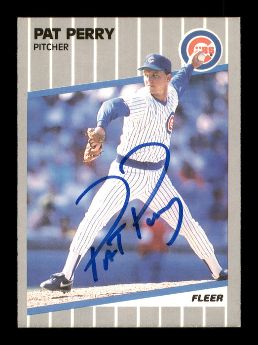 Pat Perry Autographed 1989 Fleer Card #435 Chicago Cubs SKU #188308 - RSA