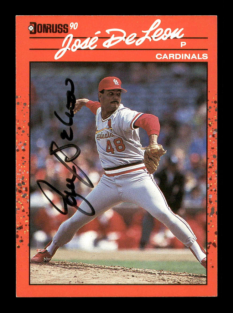 Jose DeLeon Autographed 1990 Donruss Card #536 St. Louis Cardinals SKU #178808 - RSA