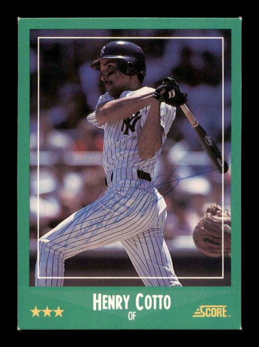 Henry Cotto Autographed 1988 Score Card #368 New York Yankees SKU #188403 - RSA