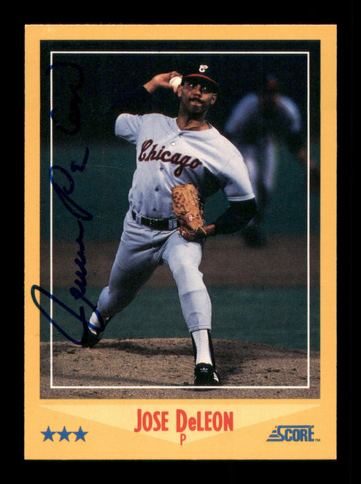 Jose DeLeon Autographed 1988 Score Card #508 Chicago White Sox SKU #188421 - RSA