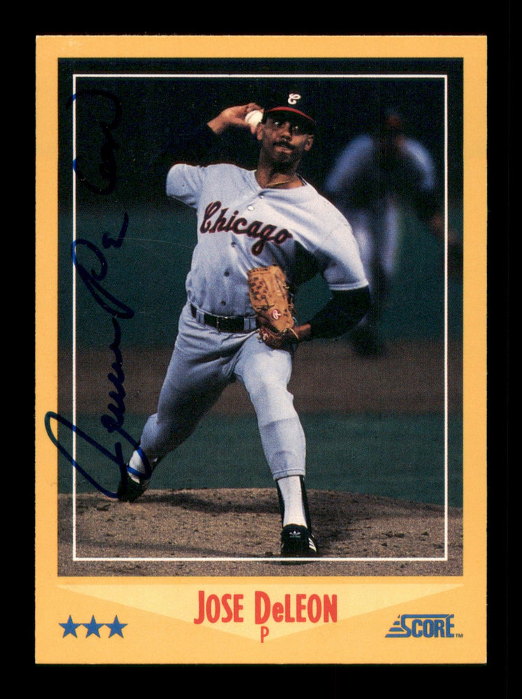 Jose DeLeon Autographed 1988 Score Card #508 Chicago White Sox SKU #188421 - RSA