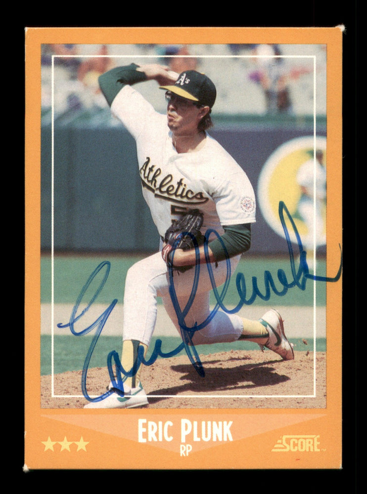 Eric Plunk Autographed 1988 Score Card #614 Oakland A's SKU #188436 - RSA