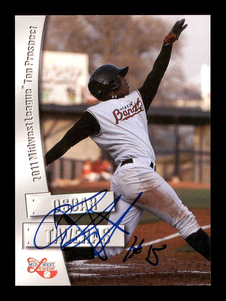 Oscar Taveras Autographed 2011 Grandstand Midwest League Rookie Card St. Louis Cardinals SKU #178817 - RSA