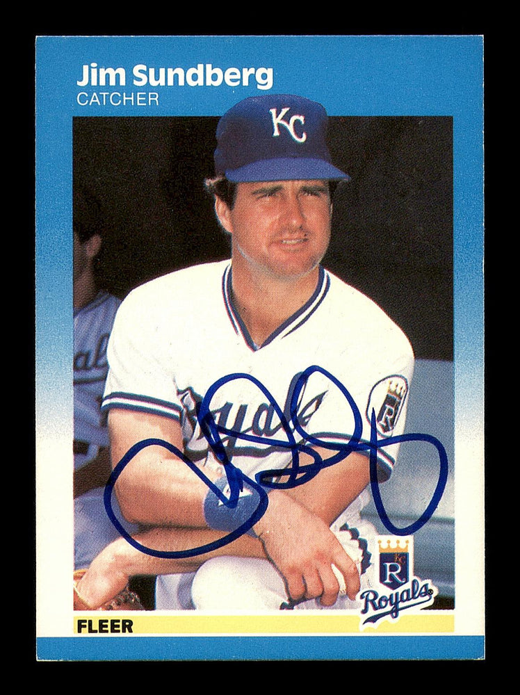 Jim Sundberg Autographed 1987 Fleer Card #382 Kansas City Royals SKU #183407 - RSA