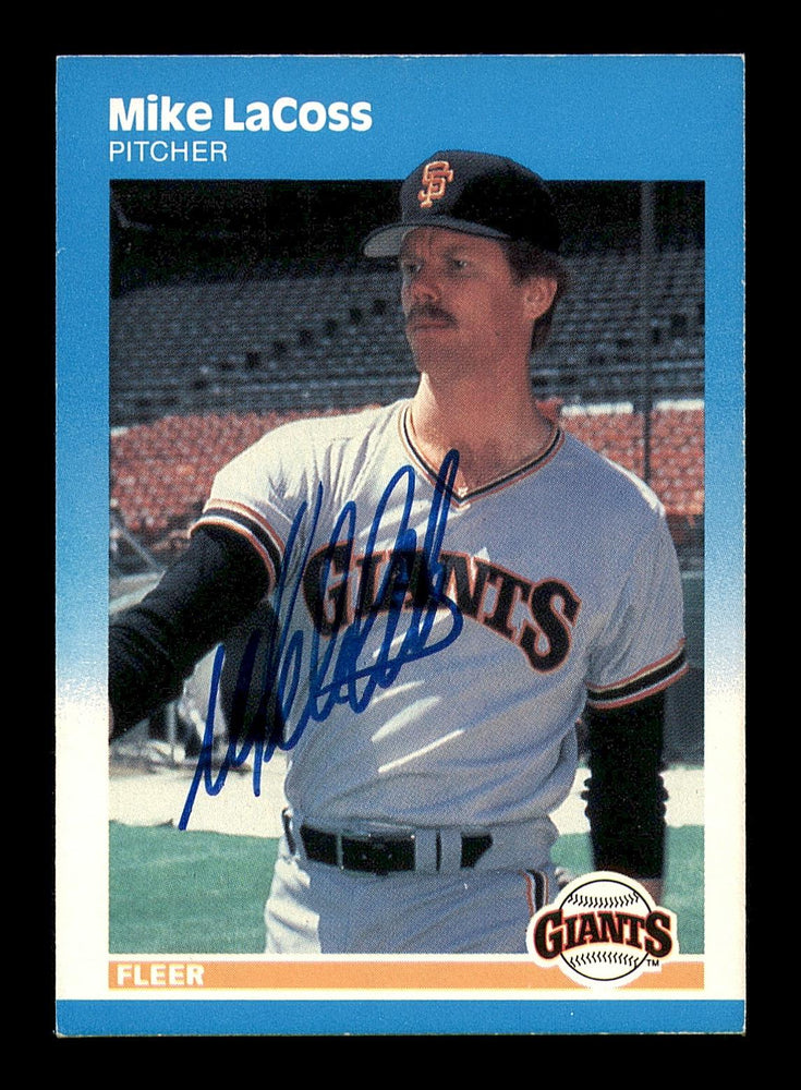 Mike LaCoss Autographed 1987 Fleer Card #277 San Francisco Giants SKU #183409 - RSA