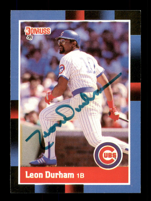 Leon Durham Autographed 1988 Donruss Card #191 Chicago Cubs SKU #188499 - RSA