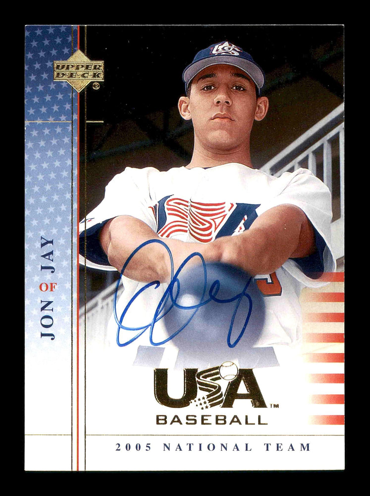Jon Jay Autographed 2005 Upper Deck USA Rookie Card #69 National Team SKU #178824 - RSA