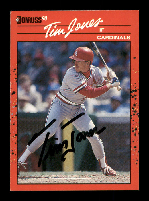 Tim Jones Autographed 1990 Donruss Card #686 St. Louis Cardinals SKU #188598 - RSA