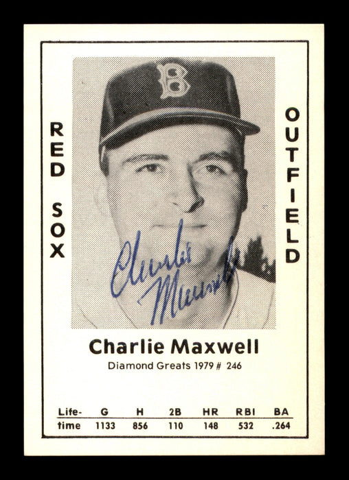 Charlie Maxwell Autographed 1979 Diamond Greats Card #246 Boston Red Sox SKU #188855 - RSA