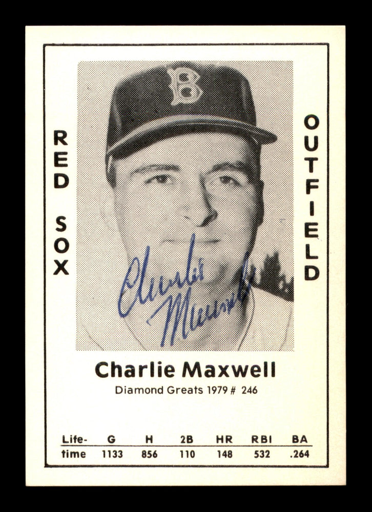 Charlie Maxwell Autographed 1979 Diamond Greats Card #246 Boston Red Sox SKU #188855 - RSA