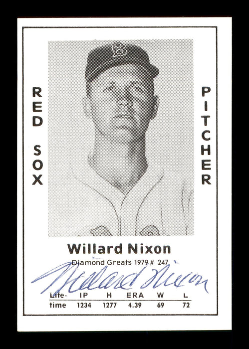 Willard Nixon Autographed 1979 Diamond Greats Card #247 Boston Red Sox SKU #171859 - RSA