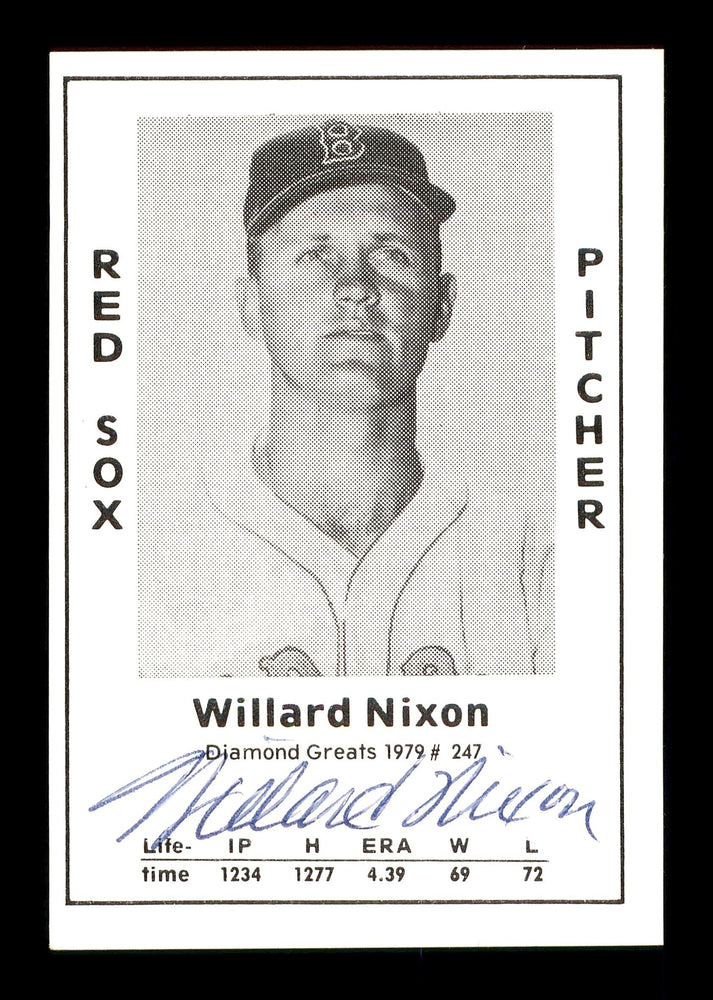 Willard Nixon Autographed 1979 Diamond Greats Card #247 Boston Red Sox SKU #171859 - RSA