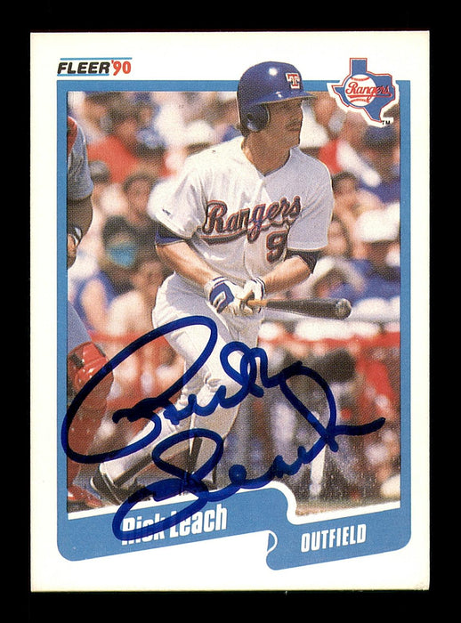 Rick Leach Autographed 1990 Fleer Card #305 Texas Rangers SKU #183455 - RSA