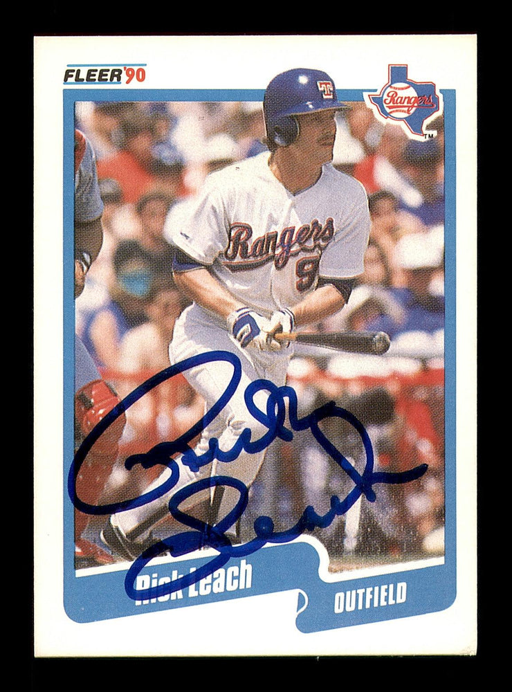 Rick Leach Autographed 1990 Fleer Card #305 Texas Rangers SKU #183455 - RSA