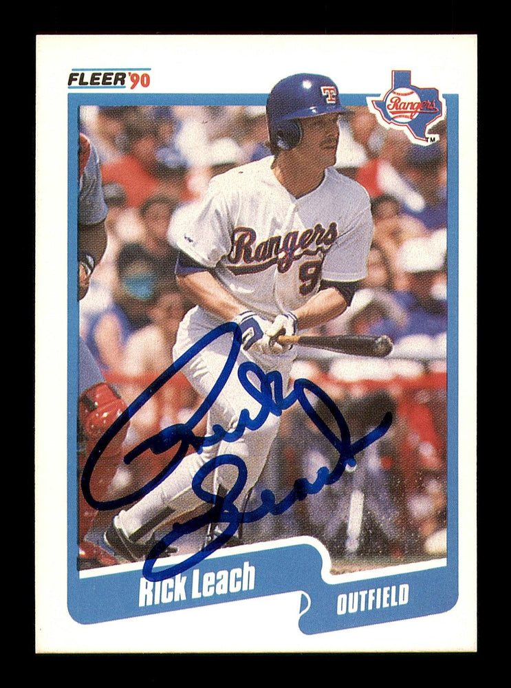 Rick Leach Autographed 1990 Fleer Card #305 Texas Rangers SKU #183456 - RSA