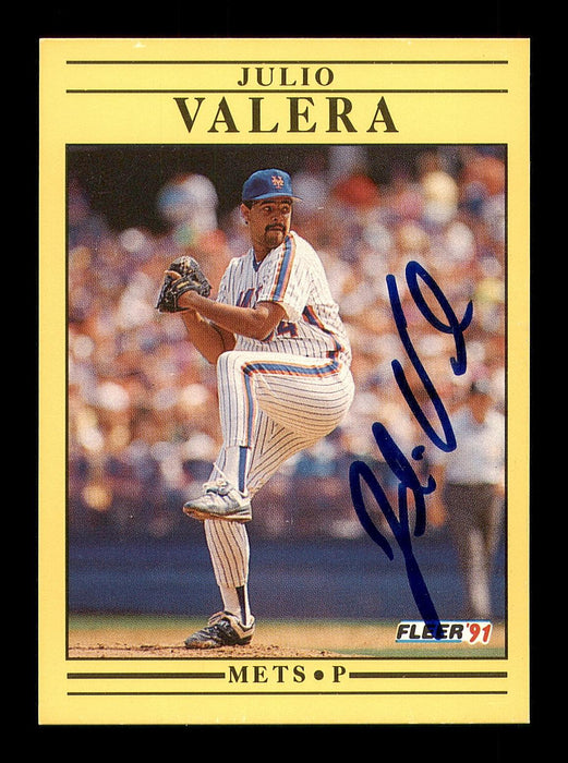 Julio Valera Autographed 1991 Fleer Card #164 New York Mets SKU #183484 - RSA