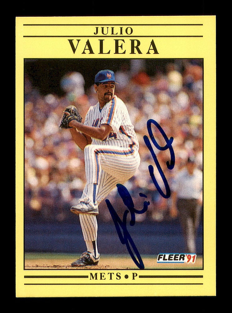 Julio Valera Autographed 1991 Fleer Card #164 New York Mets SKU #183485 - RSA