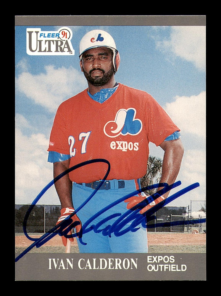 Ivan Calderon Autographed 1991 Fleer Ultra Card #199 Montreal Expos SKU #183496 - RSA