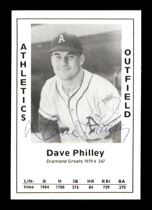 Dave Philley Autographed 1979 Diamond Greats Card #347 Philadelphia A's SKU #171915 - RSA