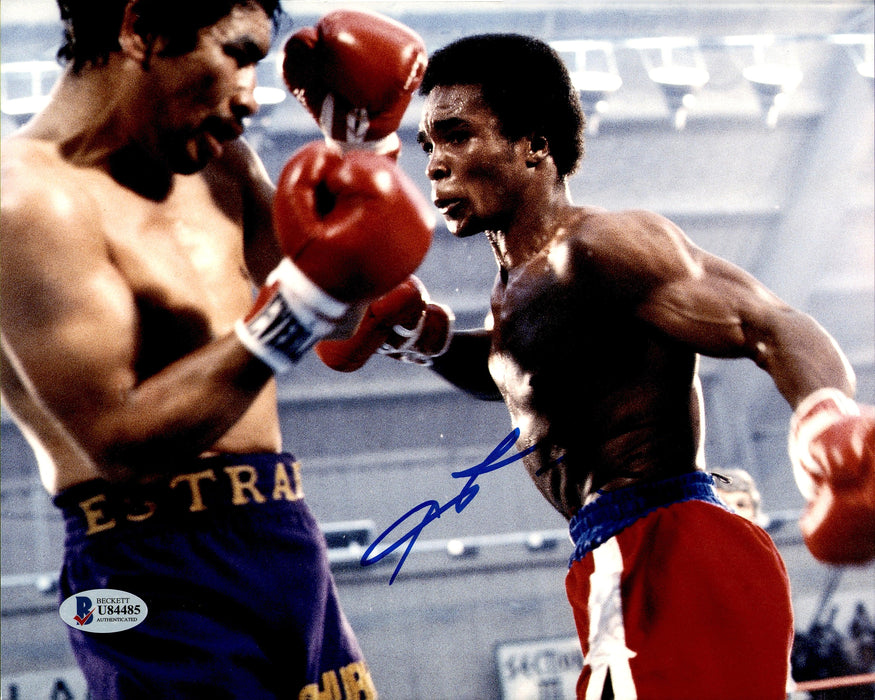 Sugar Ray Leonard Autographed 8x10 Photo vs. Augustin Estrada Beckett BAS #U84485 - RSA