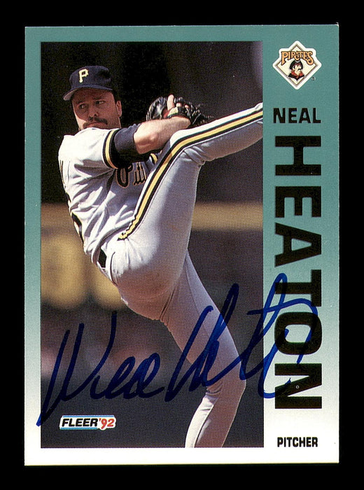 Neal Heaton Autographed 1992 Fleer Card #554 Pittsburgh Pirates SKU #183547 - RSA